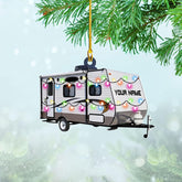 Artparel Personalized Camping Ornaments, Camping Christmas Ornaments, Camper Christmas Ornaments, Camping Ornaments for Christmas Tree, Camper Tree Ornament, Camper Gingerbread (CP11)